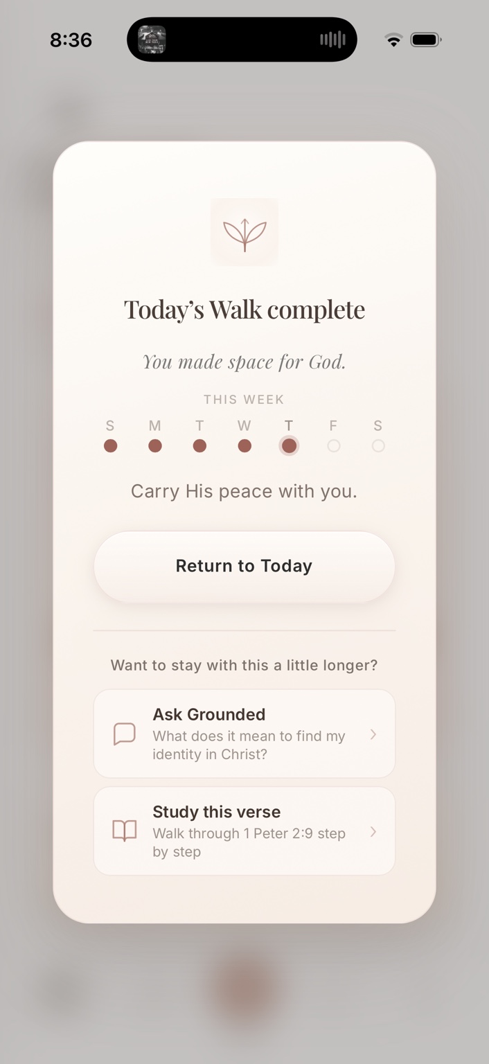 Walk complete — You made space for God