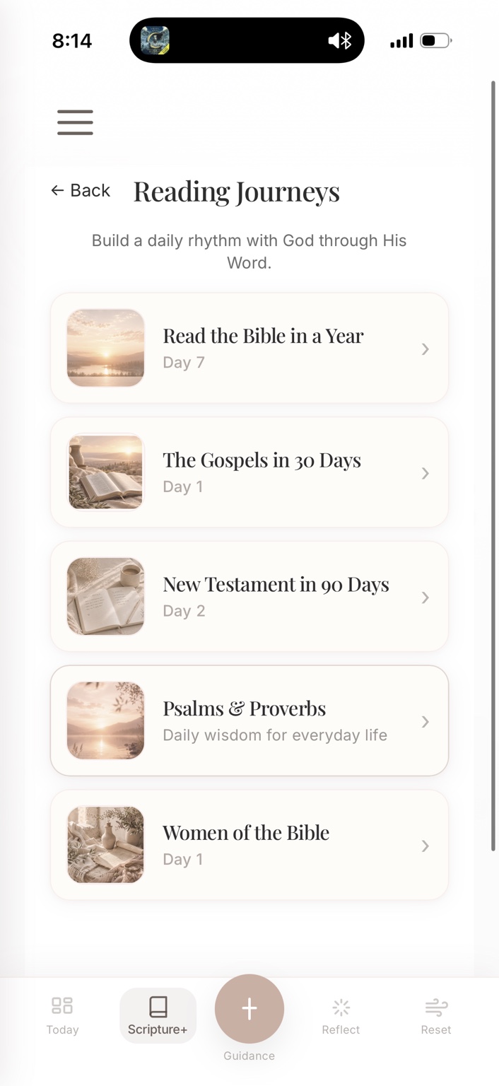 Bible Reading Plans — guided plans through Scripture
